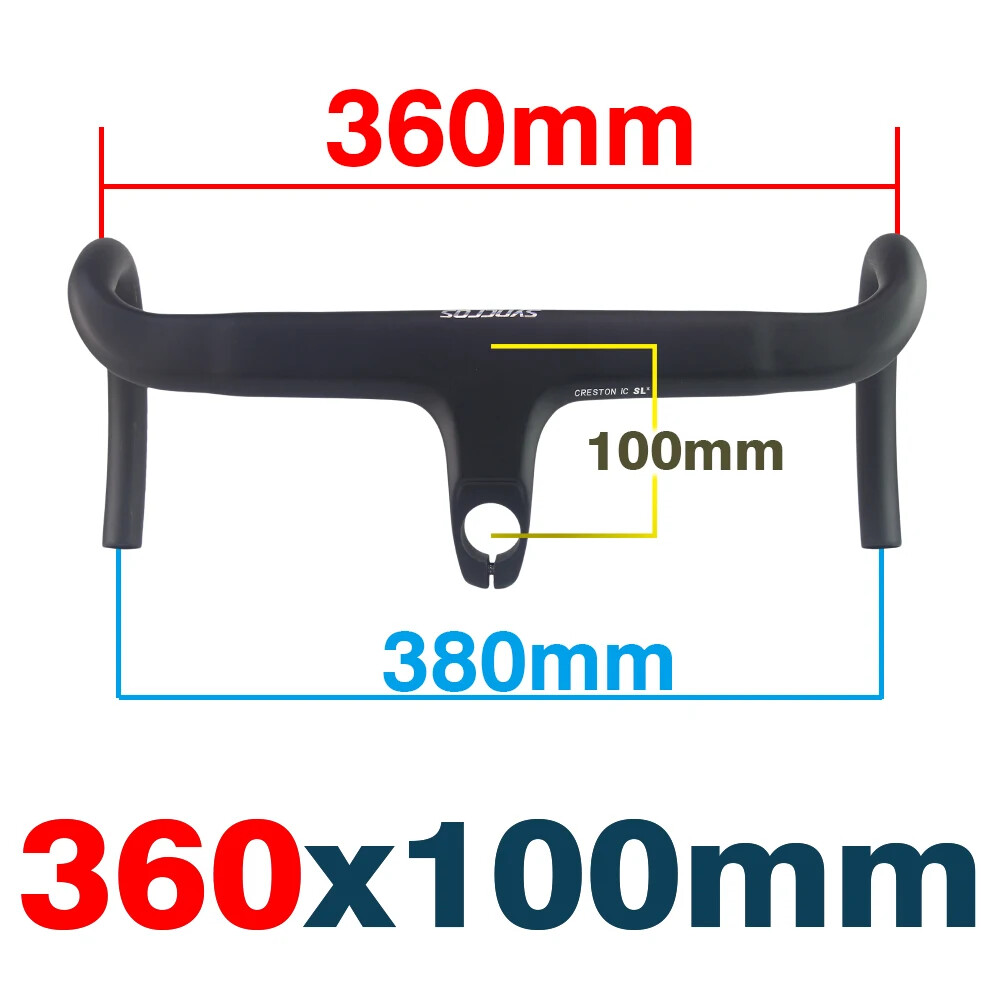 Carbon Road Bike Handlebar Internal Cable Integrated Drop Bar with Spacers