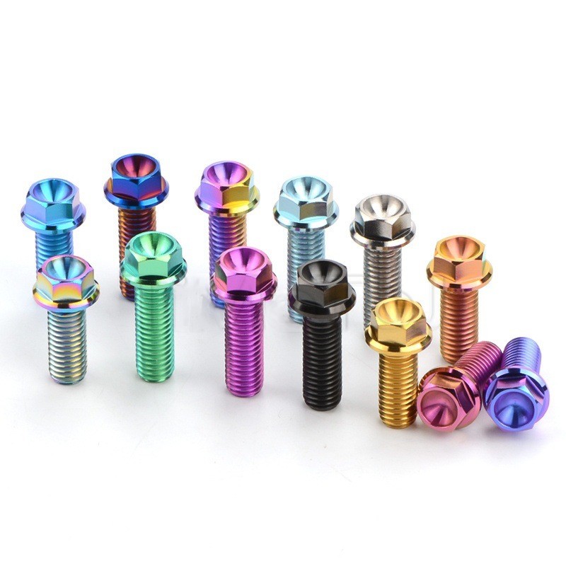 M6 Titanium Bolts Flange Hex Head Screw 10 15 20 25 30 35mm Grade 5 Ti Fastener