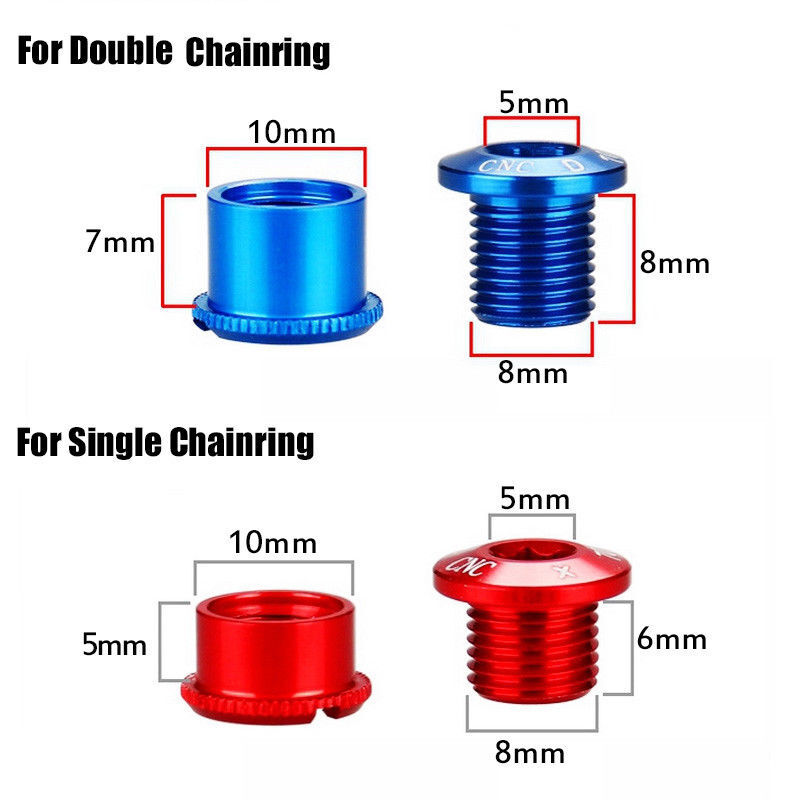 5PC Aluminum alloy 7075 CNC Bike Chainring Bolts Single/Double Speed Crank Bolt