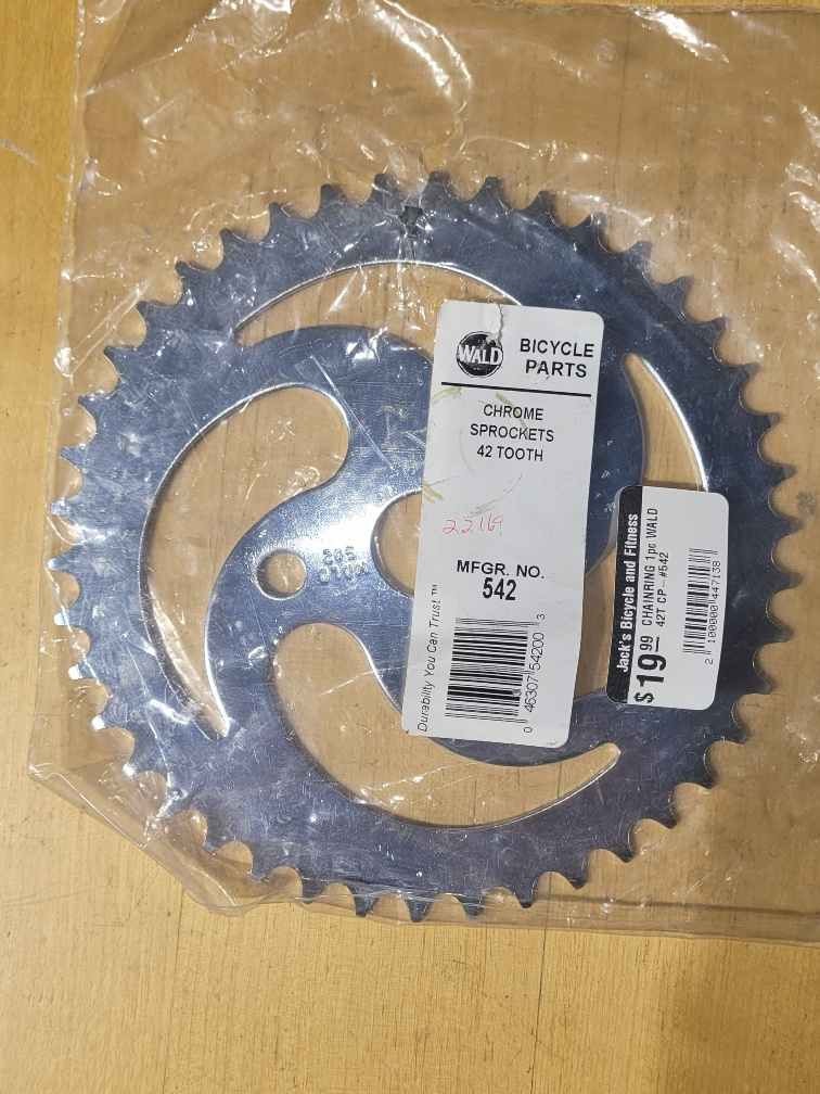 42 Tooth Wald 542 Single Speed 1 Piece Youth Bike Bicycle Chainring 1/8″