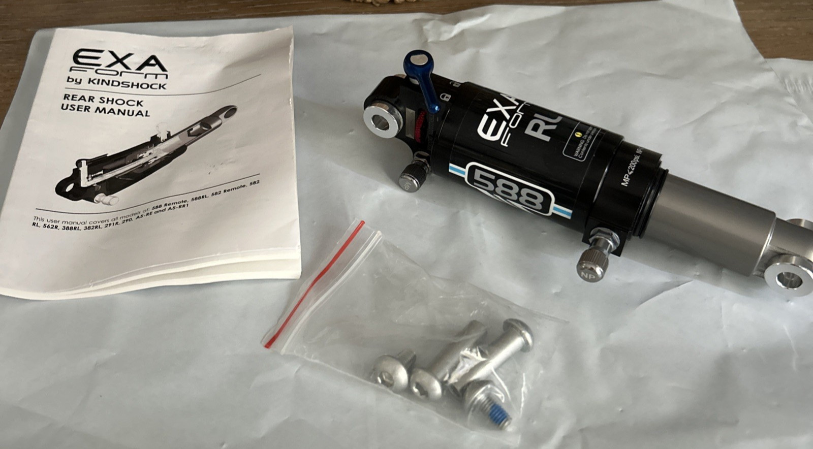 KIND SHOCK EXAForm 588RL Dual Air Rear Shock with Lockout, 165X38mm