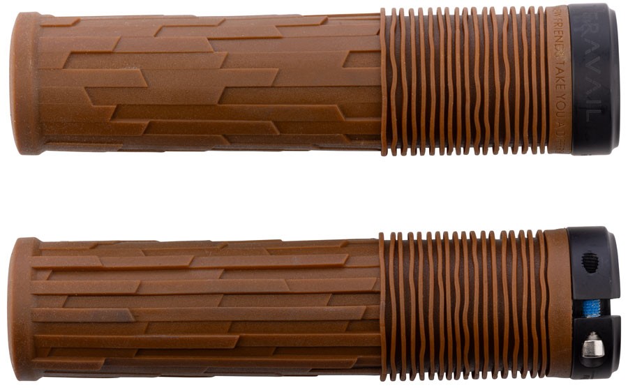 Teravail Lytho Grips – Lock-On, Caramel Brown, 32mm