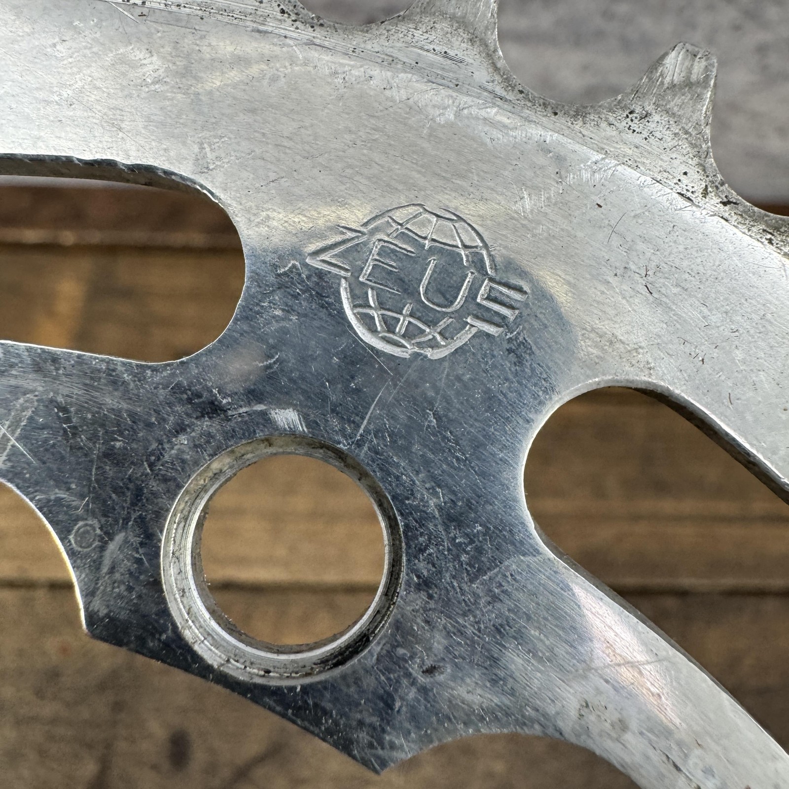 Vintage Zeus 45T Chainring 119 BCD 5-Arm Silver Aluminum Road Bike