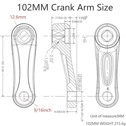 Adjustable Bike Crank Arms 89MM-175MM, Diamond Hole Design for E-Bikes