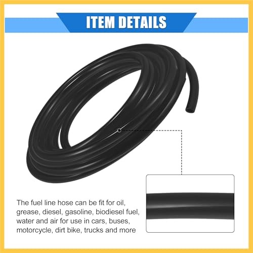Fuel Vent Line Hose, 0.2″x157″ 5mm x 4m Gas Line Petrol Hose Tube Universal