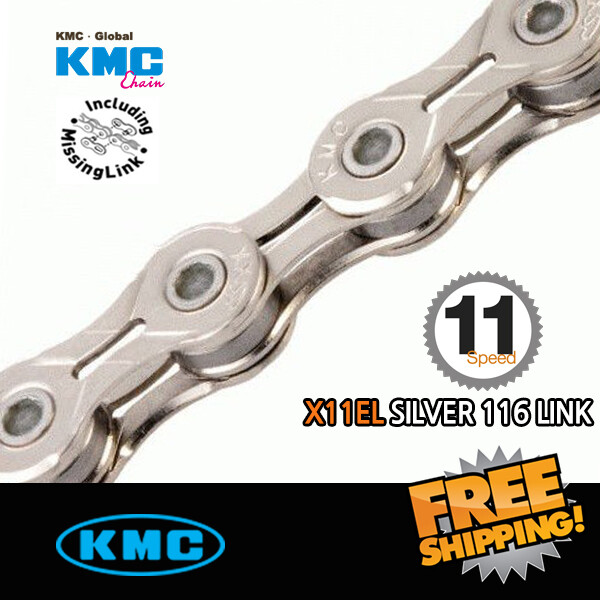 KMC X11EL 114 link Silver Chain with Missing Link for Road MTB Shimano Sram