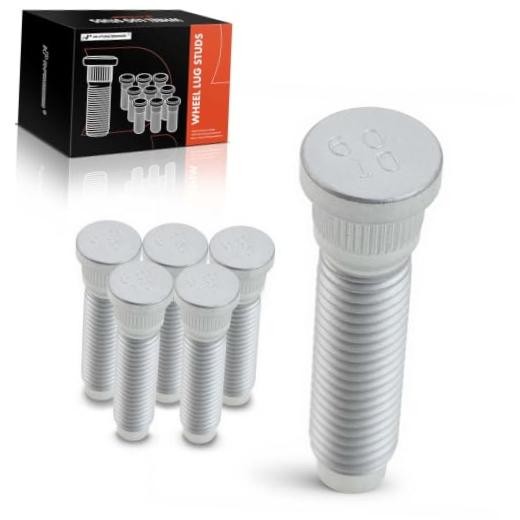 Wheel Studs M14-2.0 & 43.5mm Long Serrated Lug Studs | Compatible with 6PCS