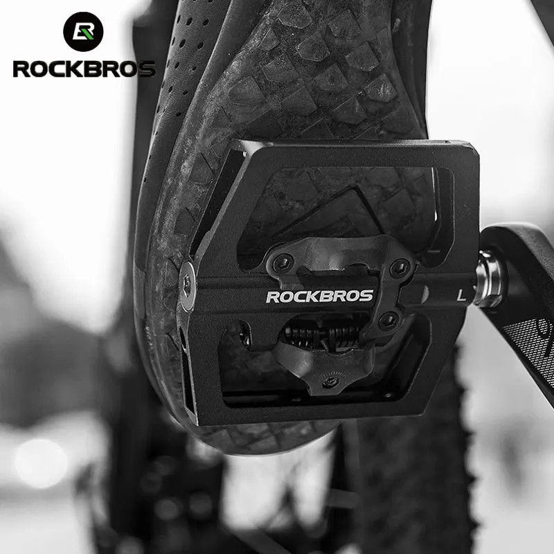 ROCKBROS 2 In 1 Bicycle Lock Pedal With Free Cleat For SPD System MTB Road Alumi