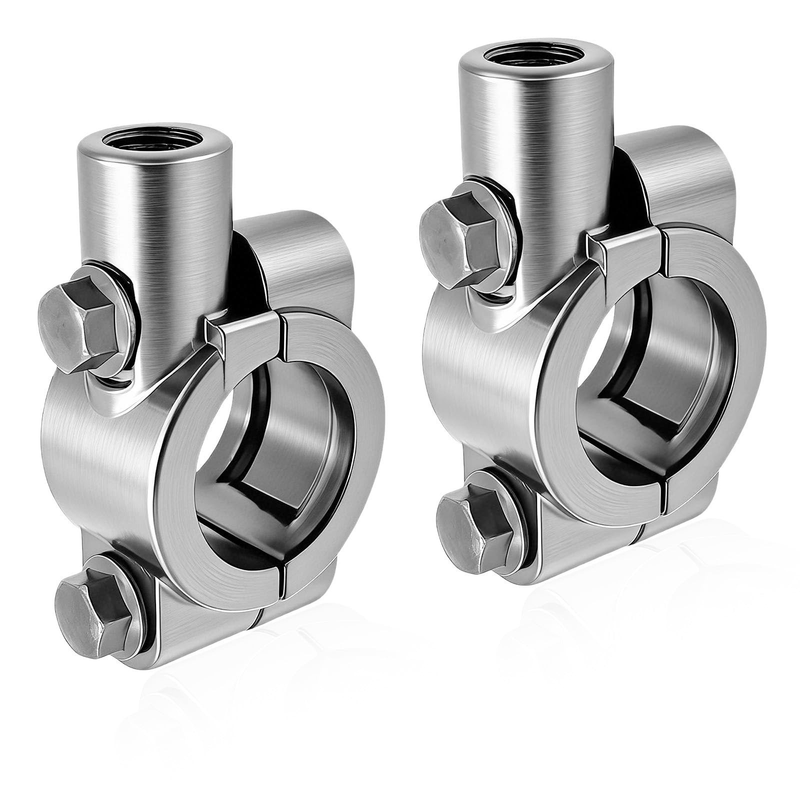 2PCS Aluminum Handlebar Mirror Mount Clamp for Motorcycle & Scooter
