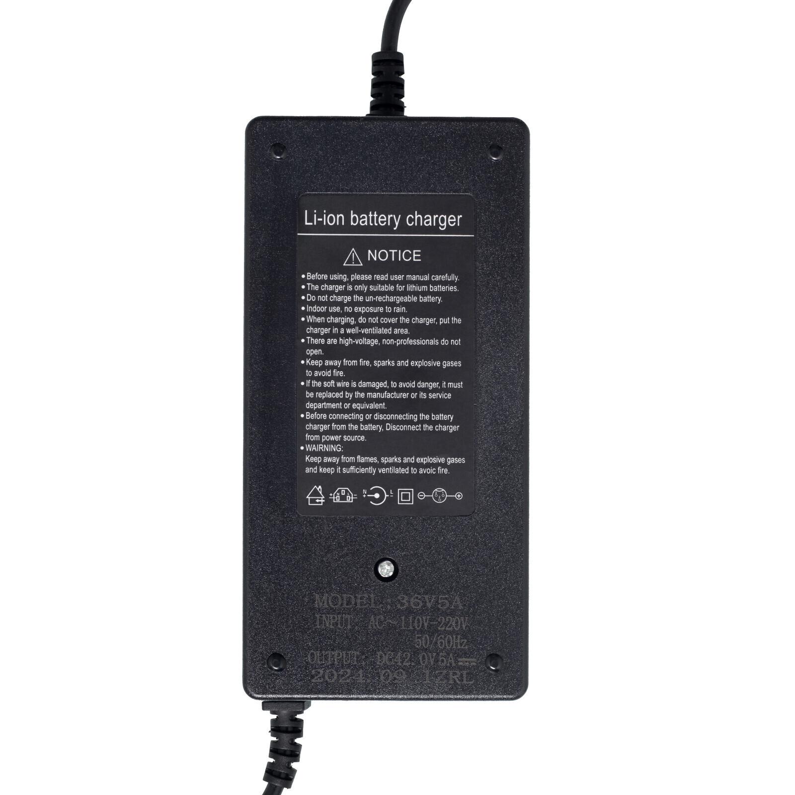 42V 5A Fast Charge Charger Power DC2.1 5.5×2.1mm for 36V Li-ion Lithium Battery