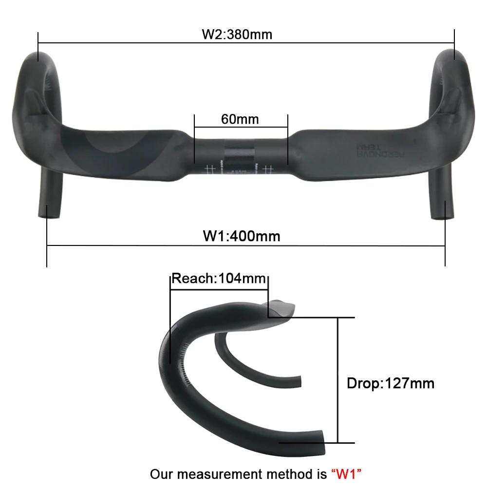 Carbon Fiber Handlebar Racing Bike Bent Bar 31.8mm Inner Routing 400/420/440mm