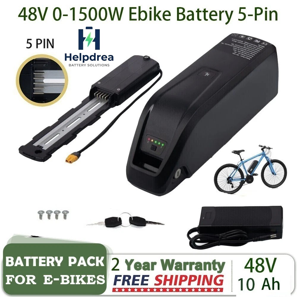 48V Lithium-ion ebike Battery 5-Pin For 100W-1500W Electric Bicycle Bike Motor