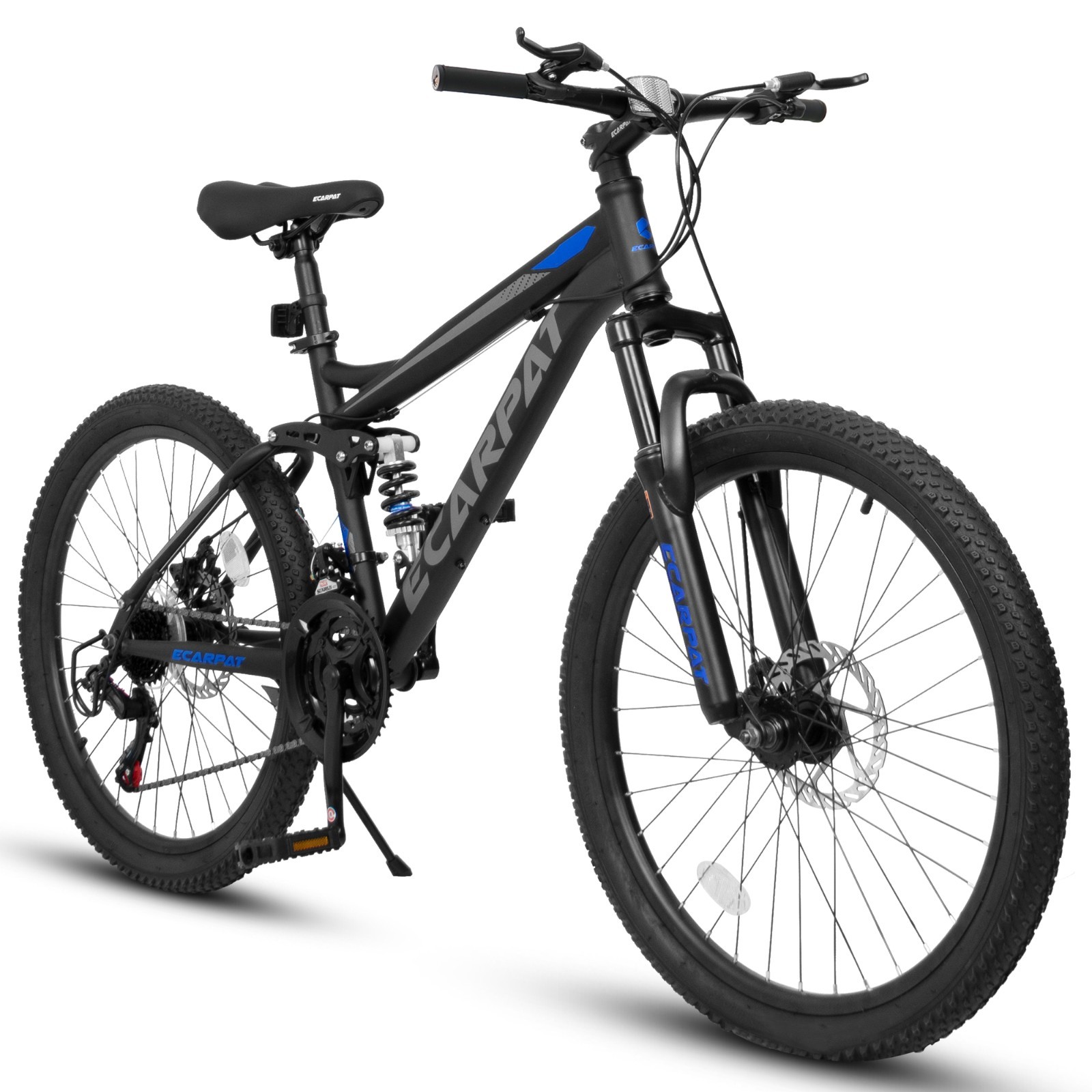 24In Mountain Bike w/Full Suspension,21 Speed Shifter Lever Bike,Gear Indicator