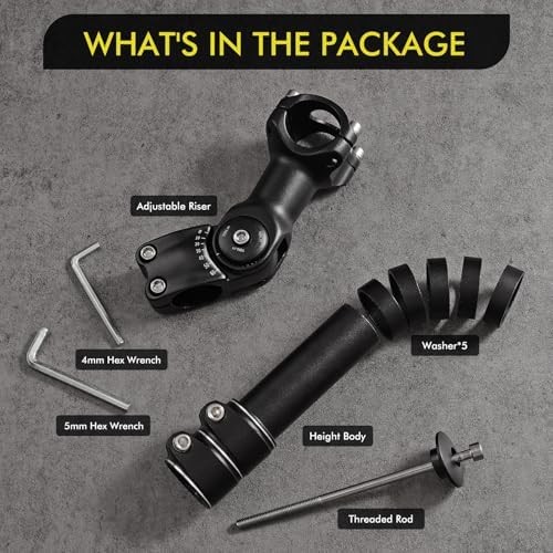 Adjustable Bike Stem Riser, Bike Handlebar Extender Set 31.8mm 60° for Mountain
