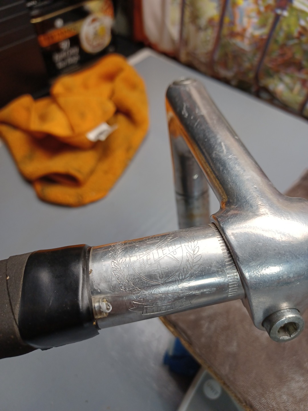 Vintage Belleri Handlebar & Stem St. Etienne 41cm w/ Shimano Aero Lever & Wrap