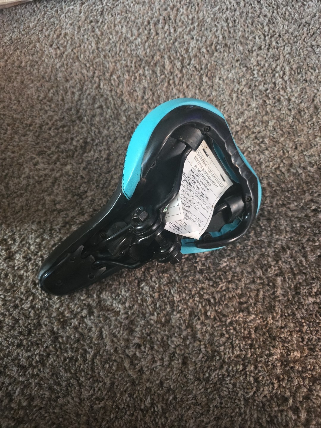 Alliance Black Saddle W/turquoise Polyurethane Foam. VGC!