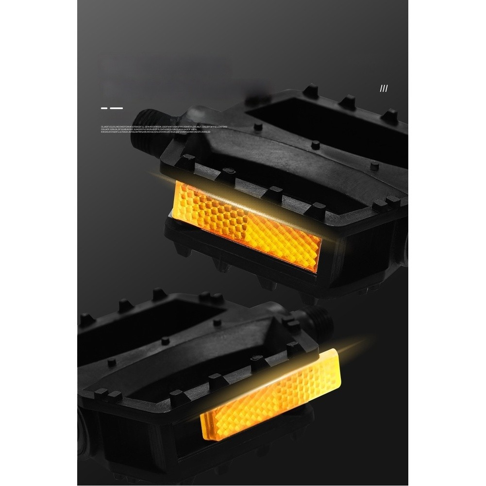 Bicycle Pedals Plastic 11cm x 9.5cm x 2.3cm Non-Slip Dual Reflective for E-Bike