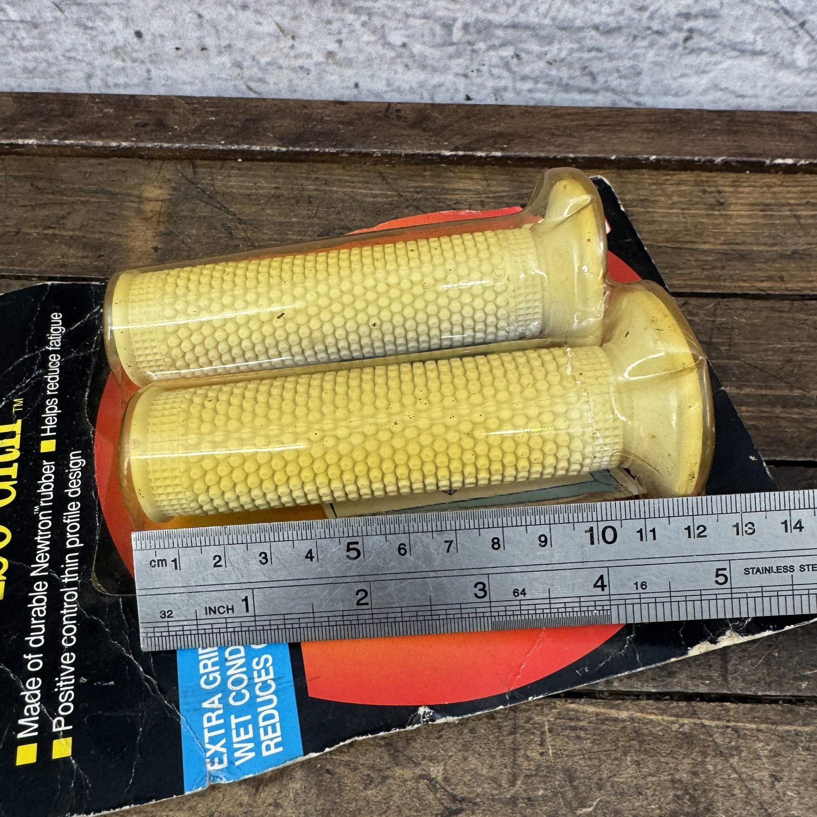 Vintage ATI ISO-Grip BMX Handlebar Grips Yellow Pair NOS Made USA Bike OS