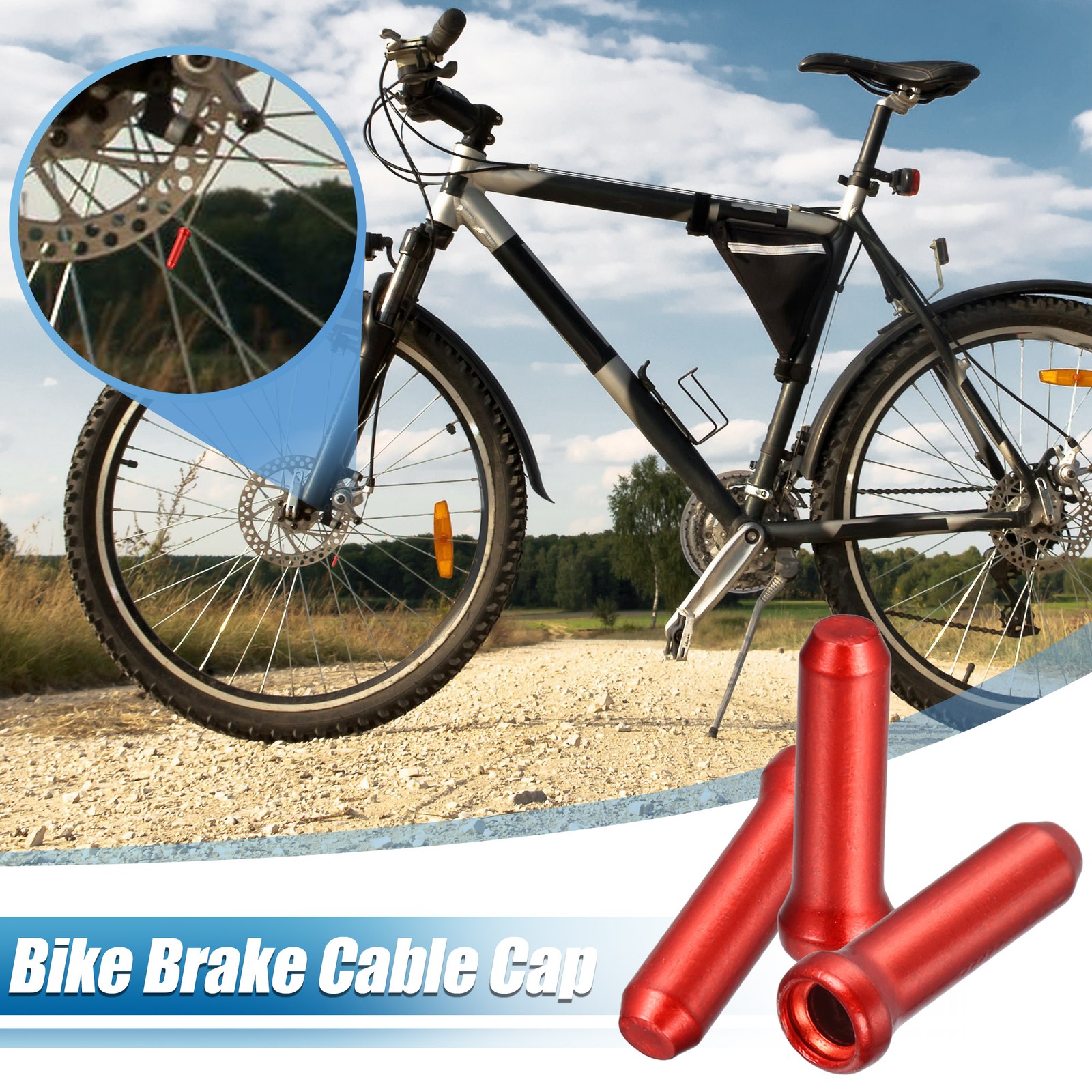 50pcs Bike Brake Cable Cap Bicycle Shifter Brake Gear Inner Cable Cap Red