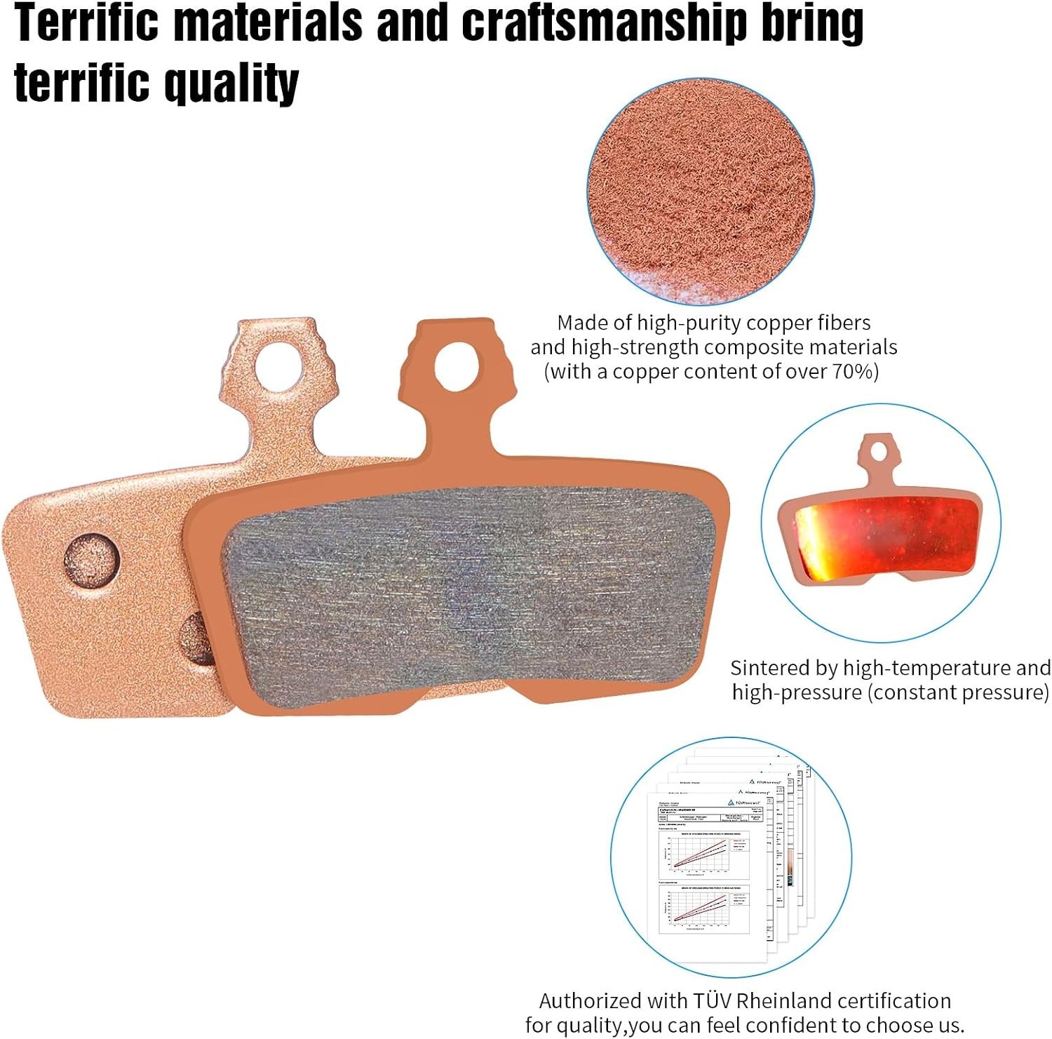 4-Piston Sintered Metal MTB Bike Brake Pads Compatible with SRAM Code,Code R,…