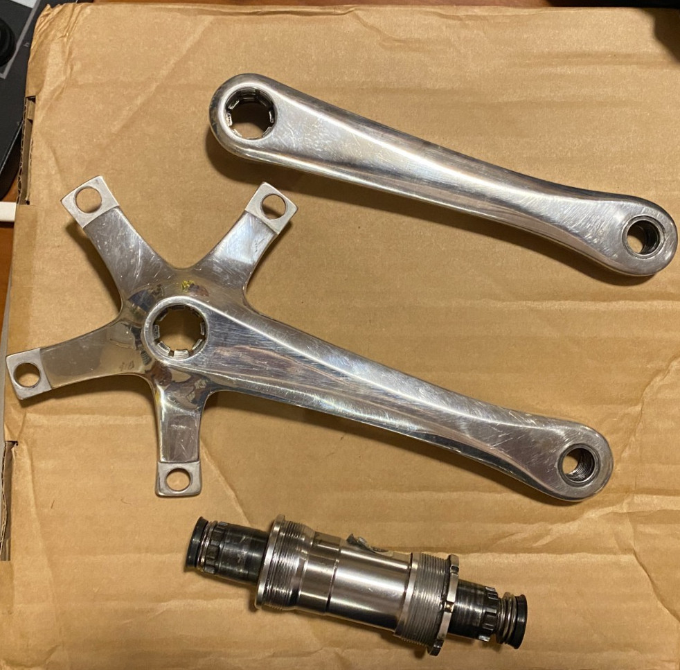 Touring Triple Crank arms with BB 175×130/74 Vintage Made in Japan