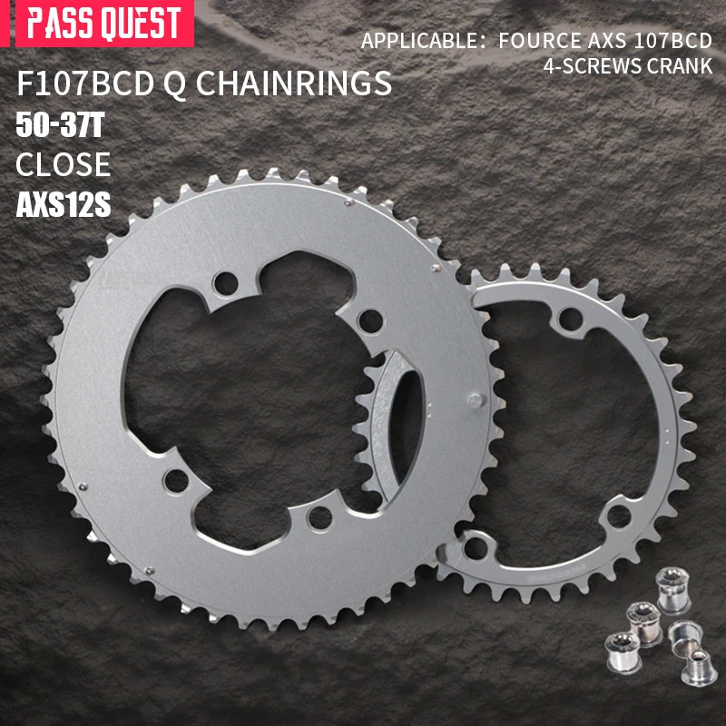 12 Speed Chainring for Sram 107 Bcd Crankset Double Chainwheels 50-37T 52-39T