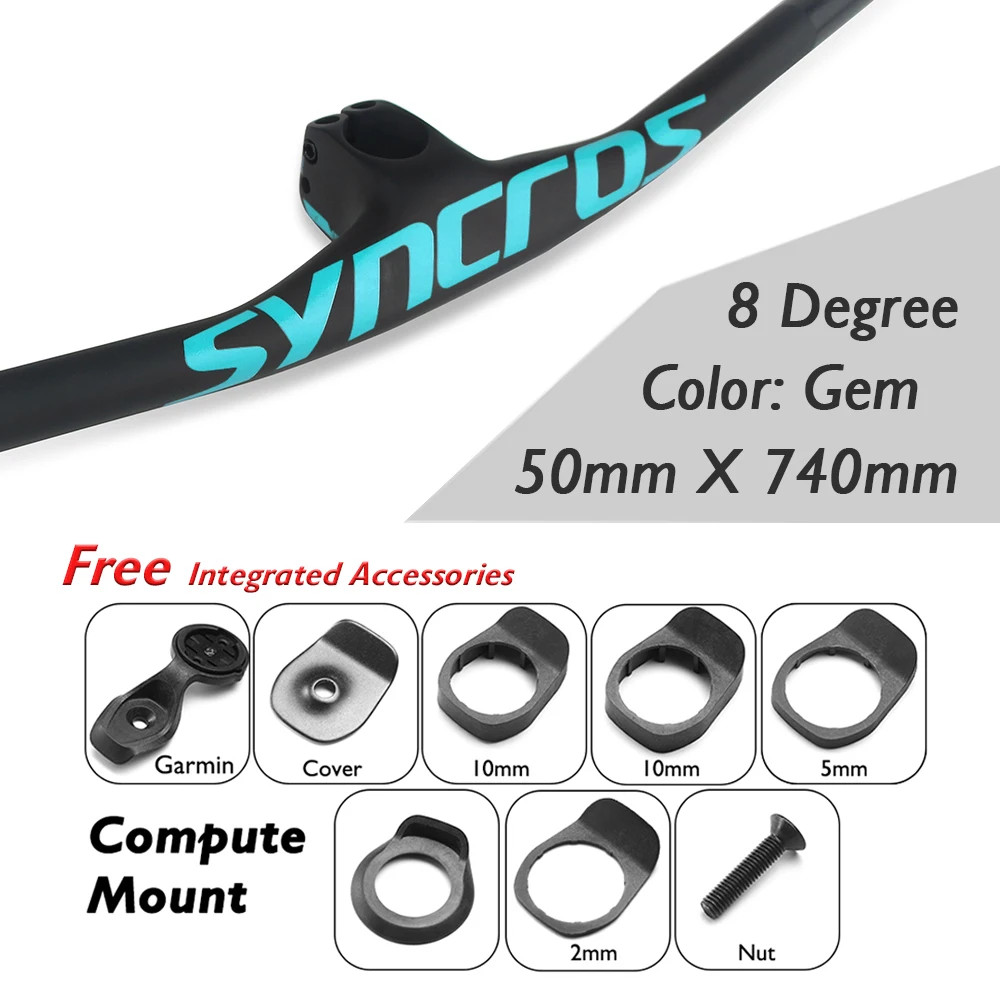 Carbon Mountain Bicycle Handlebar 8 Degree with Stem 30/40/50mm Accessories
