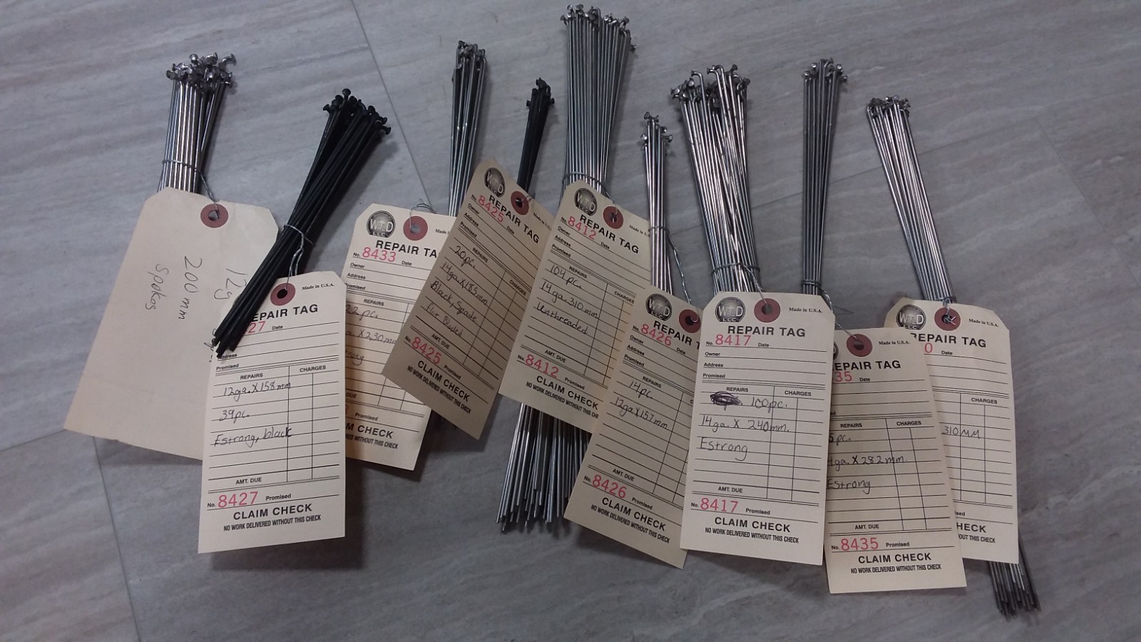 Bicycle Spokes Assorted Steel Chrome with Nipples Various Sizes
