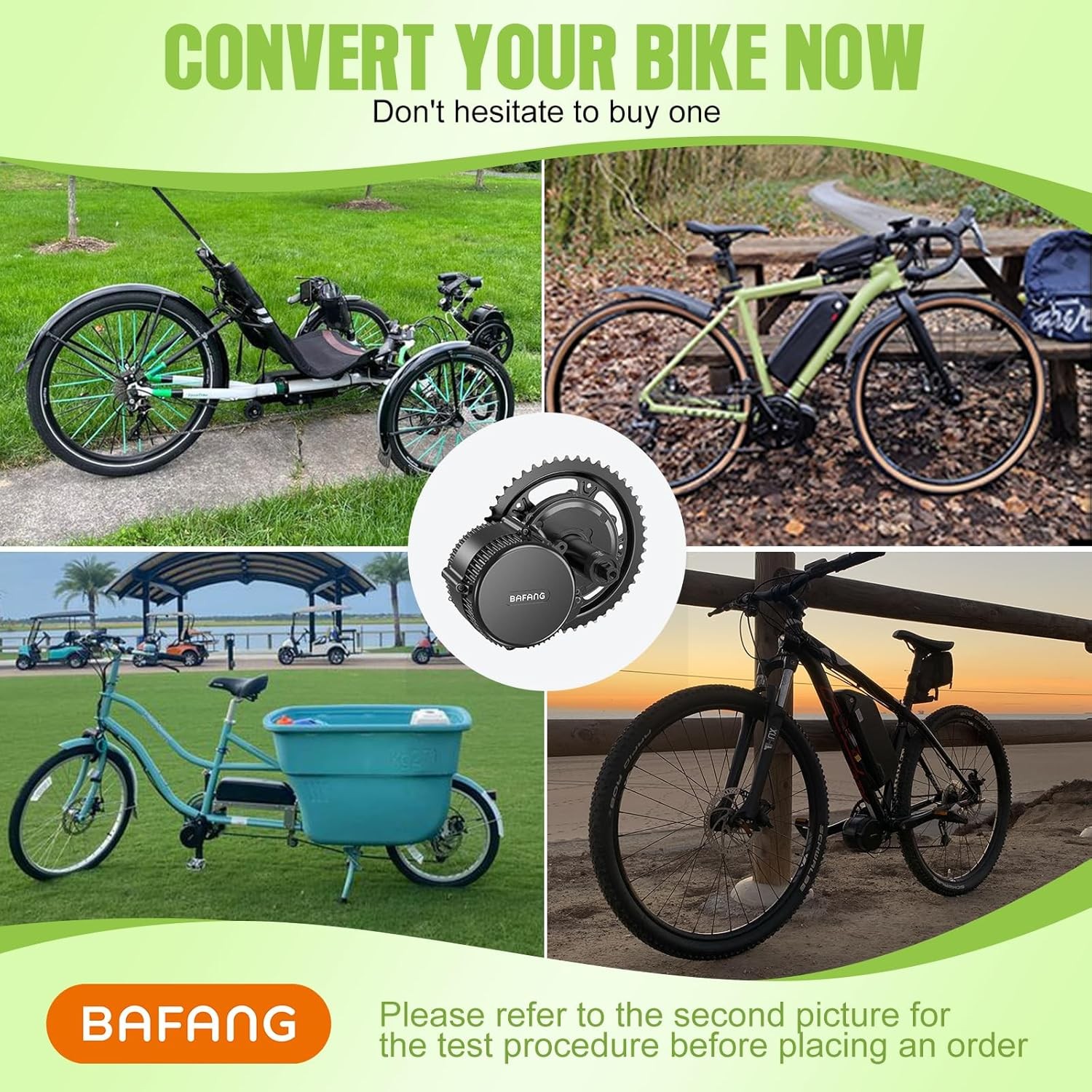 BAFANG 48V750W EKD01 Display +44T Chainring Mid Drive Motor Conversion Kit