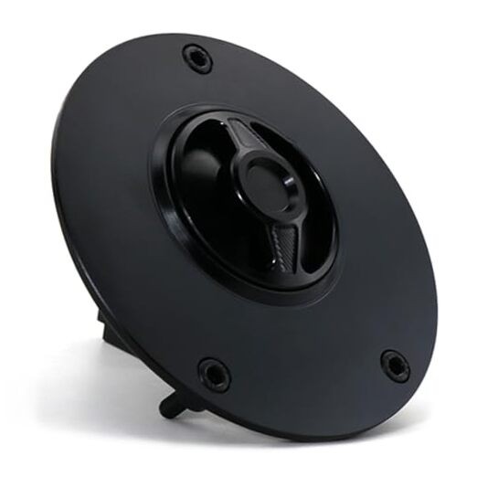 Motorcycle 3 Holes Gas Tank Cap Cover Fuel Cap CNC Aluminum Alloy, Fit Black