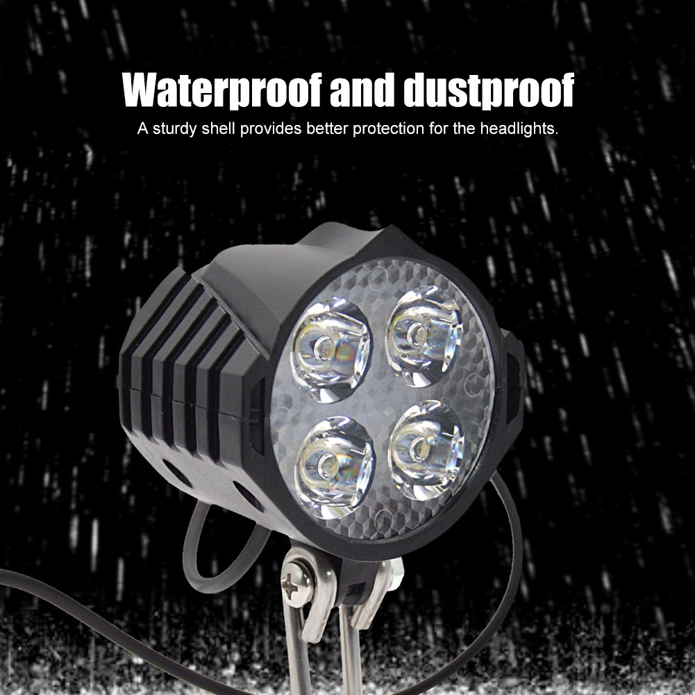 4-in-1 eBike LED Light Kit with Horn Turn Signals 24V-48V Waterproof Universal