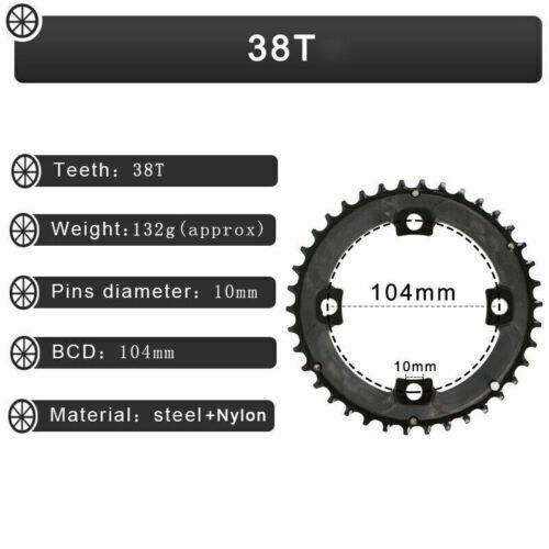 BUCKLOS MTB Bicycle Double Speed 26/38T Chainring Round Chainwheel Mountain Bike