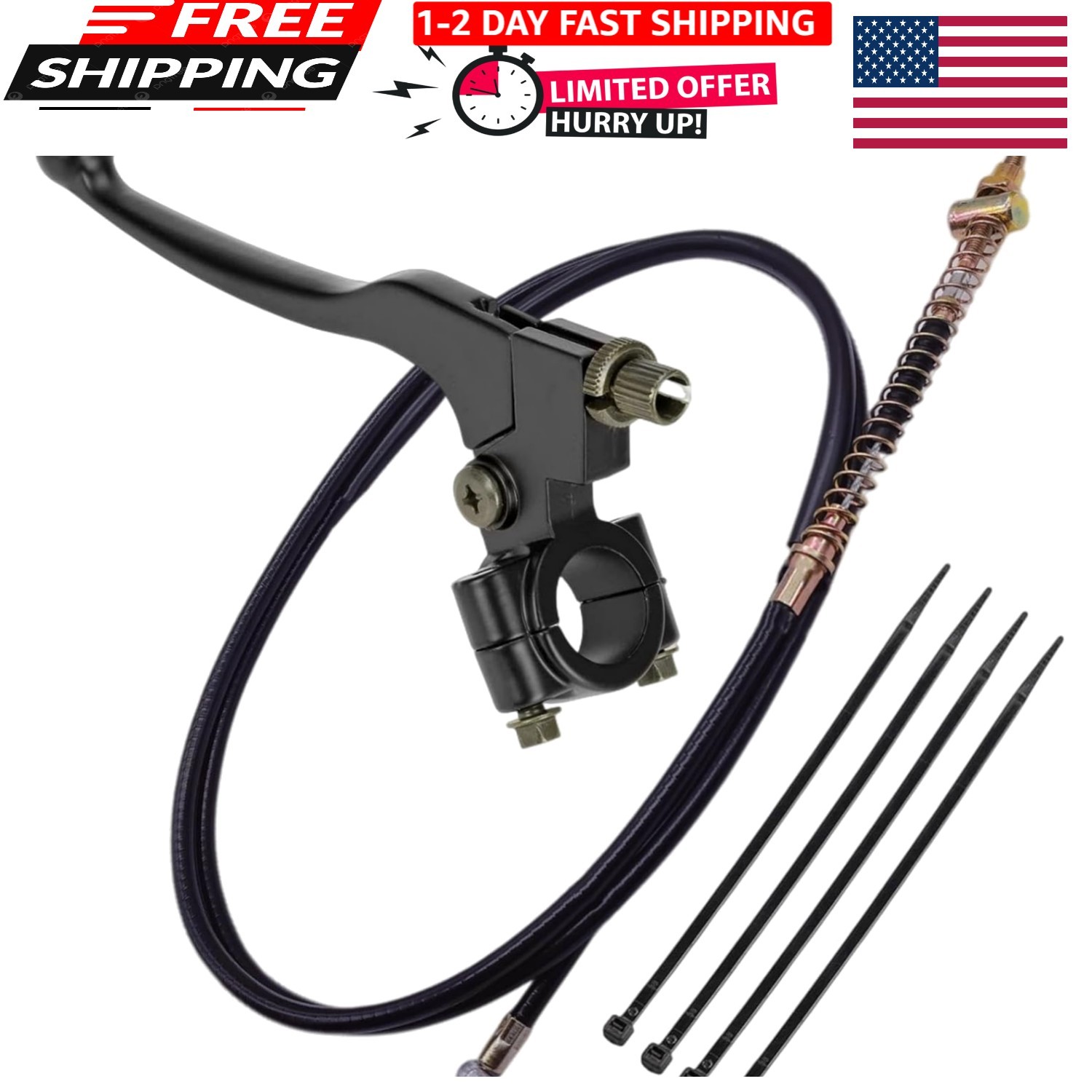Modern Left Brake Lever + High-Performance 69″ Drum Brake Cable for Mini Bikes