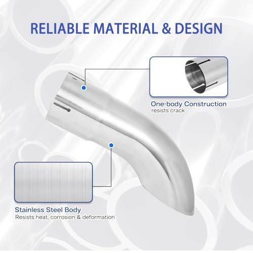 2.75 Inch Inlet Turn Down Exhaust 2.75 Inch Inlet, 9.95 Inch Overall Length