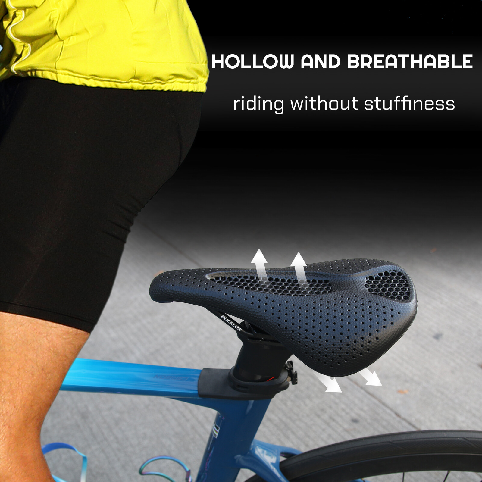 BUCKLOS 3D-3 3D Printing Bike Saddle 155mm MTB Road Gravel Bicycle Seat 7×7mm
