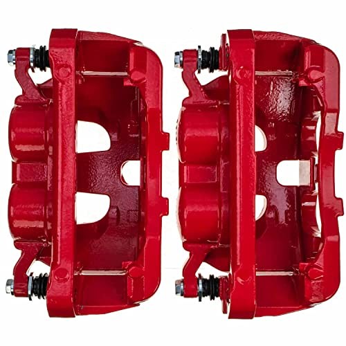Front Red Powder Coated Brake Caliper Pair for Ford F-250 Super Duty 2012-22