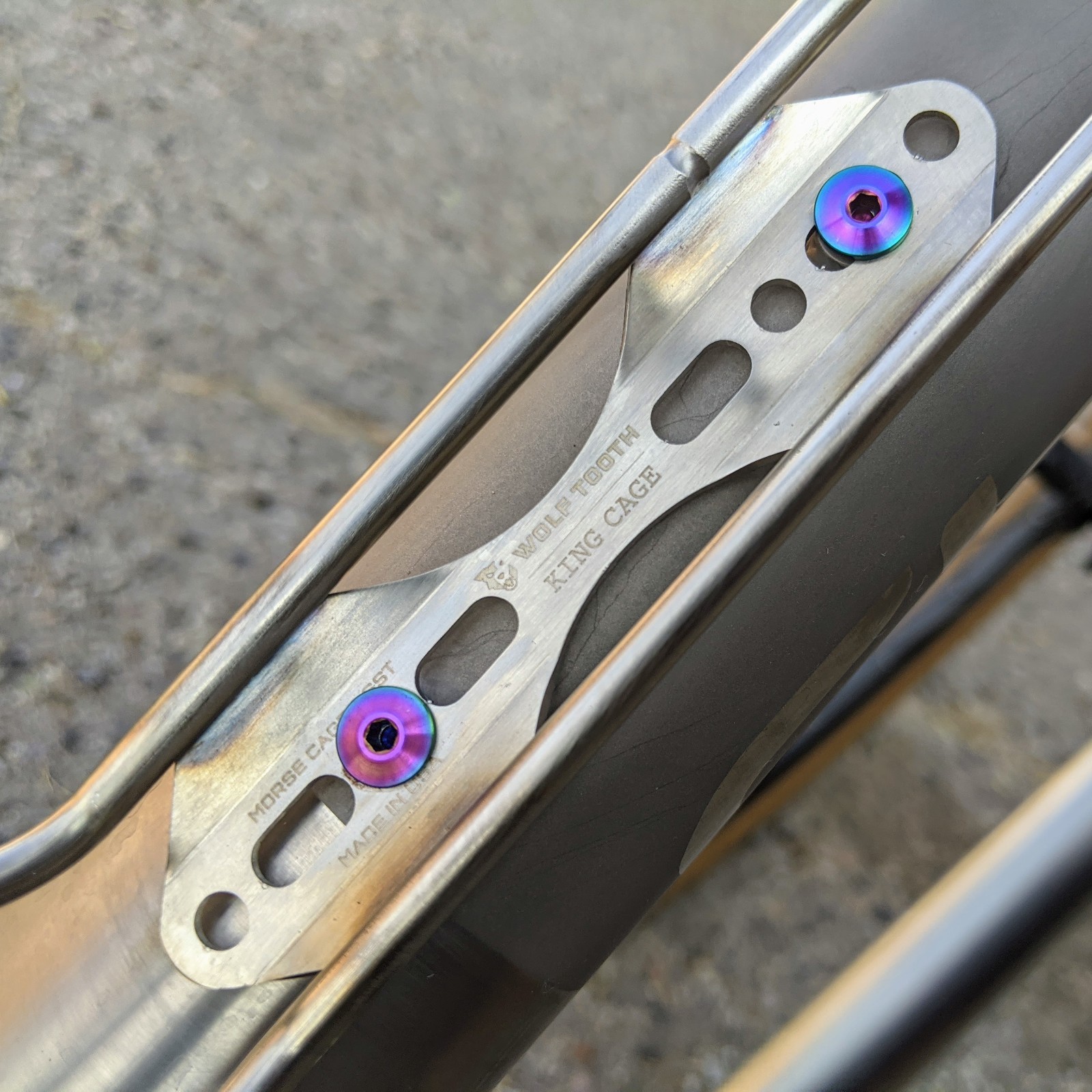 Burnt BLUE Ultra-Low Profile Superlight Titanium Bottle Cage Bolts by Terske