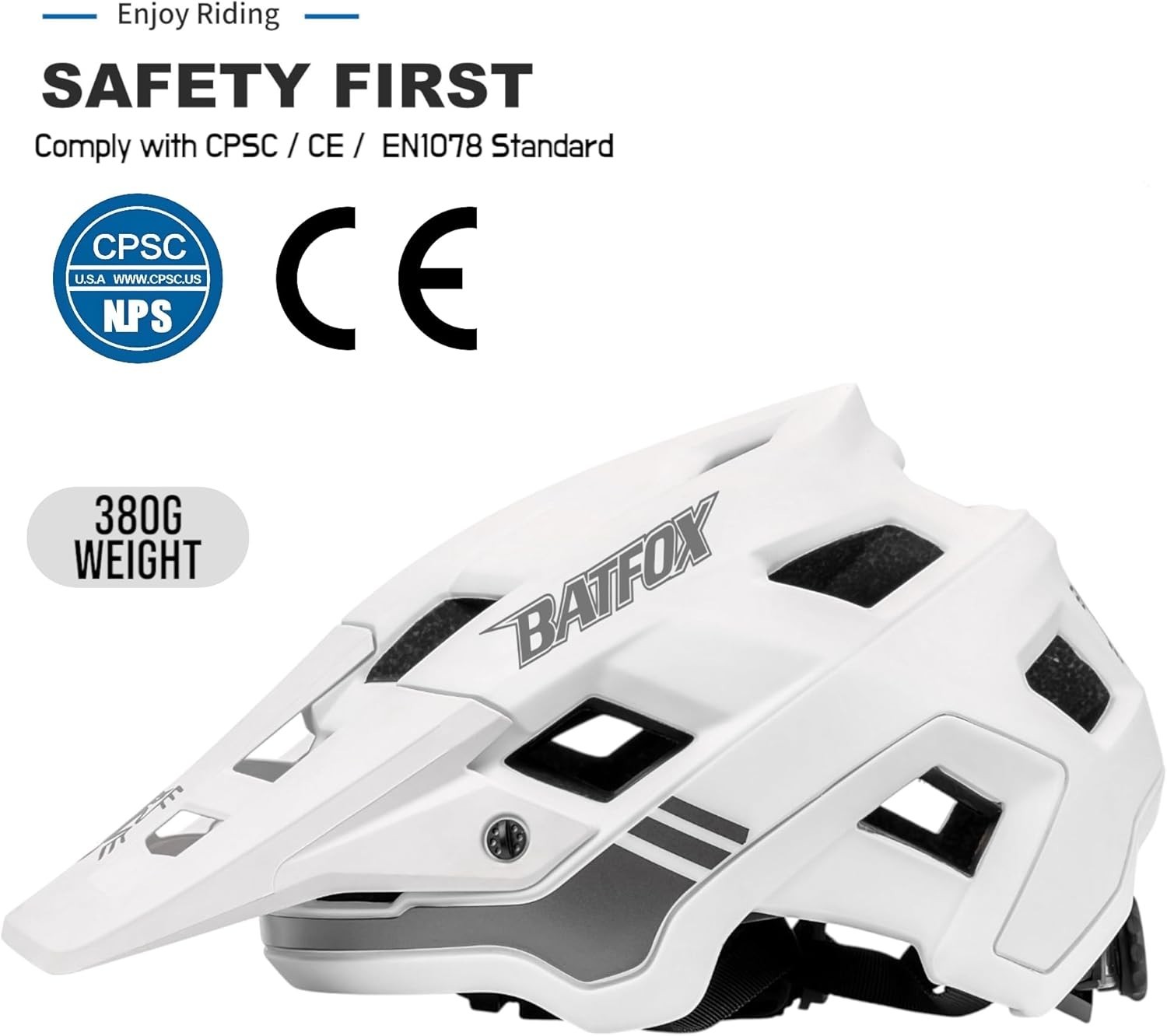BATFOX LA303 Bike Helmet, Mountain Bike Helmets for Men & Women, XL (60-62cm)