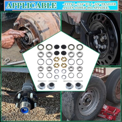 3500 lbs L68149 L44649 Bearing Kits for 1-3/8» to 1-1/16» #84 Spindle 4 Sets
