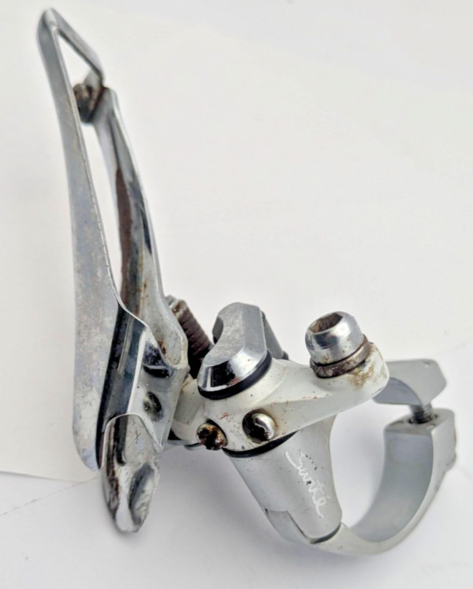 SHIMANO SANTE FD-5000 FRONT DERAILLEUR JAPAN WHITE BOTTOM PULL 28.6MM DOUBLE 2X