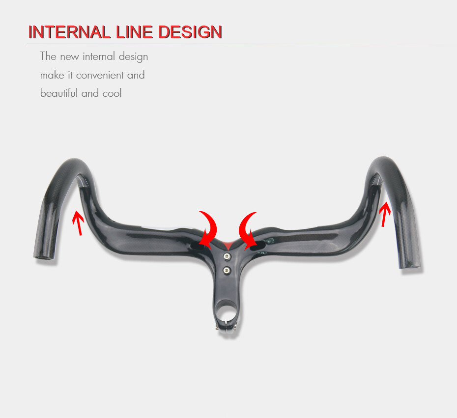 1-1/8″ Carbon Bicycle Integrated Handlebar Racing Drop Handle Bars 400/420/440mm