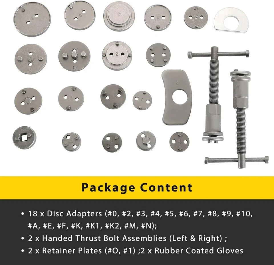 24PCS Disc Brake Caliper Tool Kit | Heavy Duty Disc Brake Piston Caliper Rewind