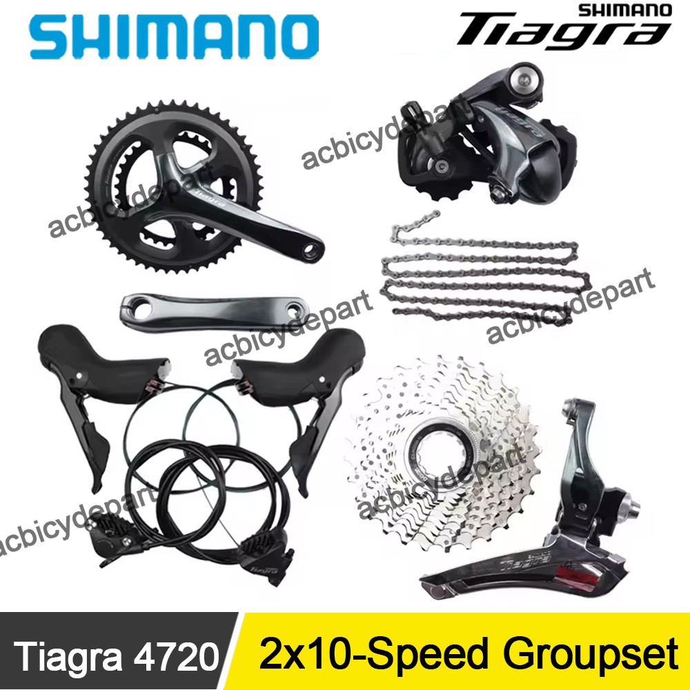 Shimano Tiagra 4720 2×10 Speed Full Groupset Road Bike 165/170/172.5/175mm Crank