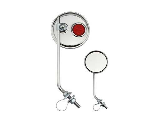 Round Mirror Chrome Red Reflectors.beach cruiser ,chopper mirror 191118