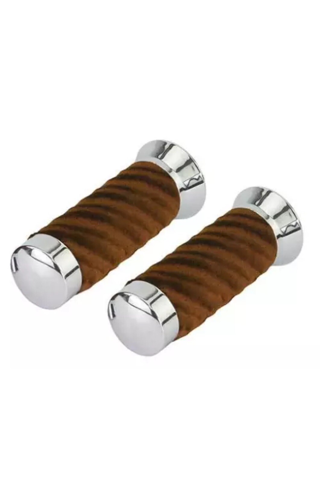 BROWN Chrome Velour Grips. Lowrider, Cruiser, Chopper Bike Parts
