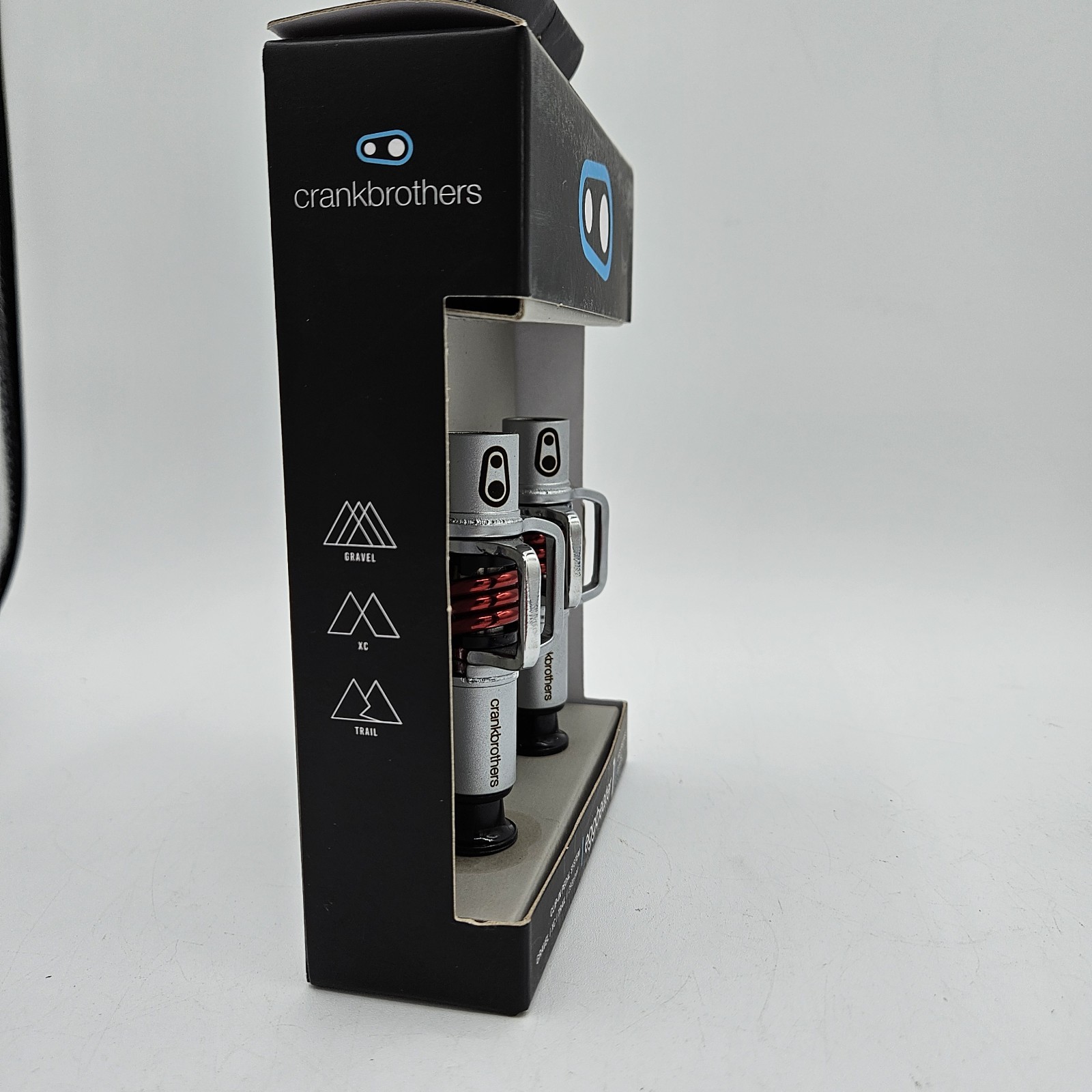 New – Crankbrothers Eggbeater 1 Clipless Pedals, Silver / Red, Gravel, + Cleats