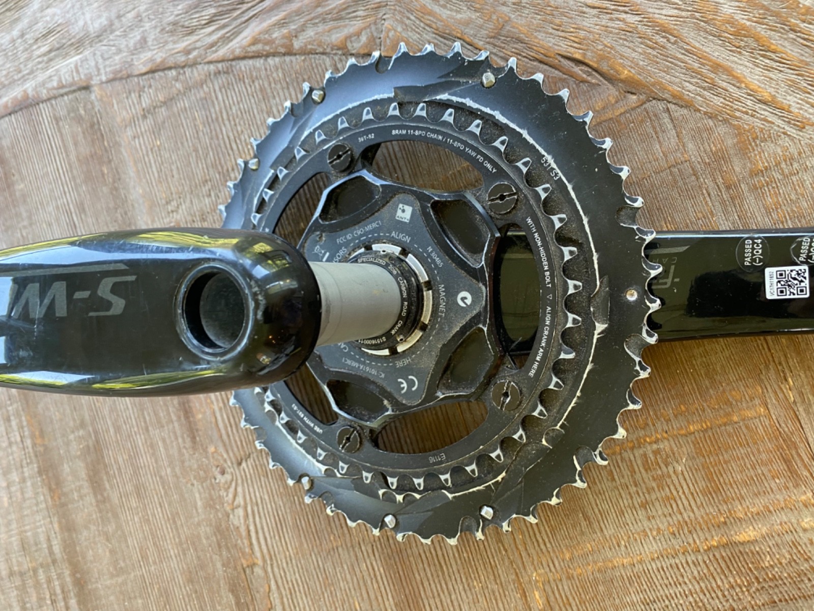 Specialized S-Works 170mm Quarq Power Meter Crankset 53/39 SRAM 130 BCD Carbon