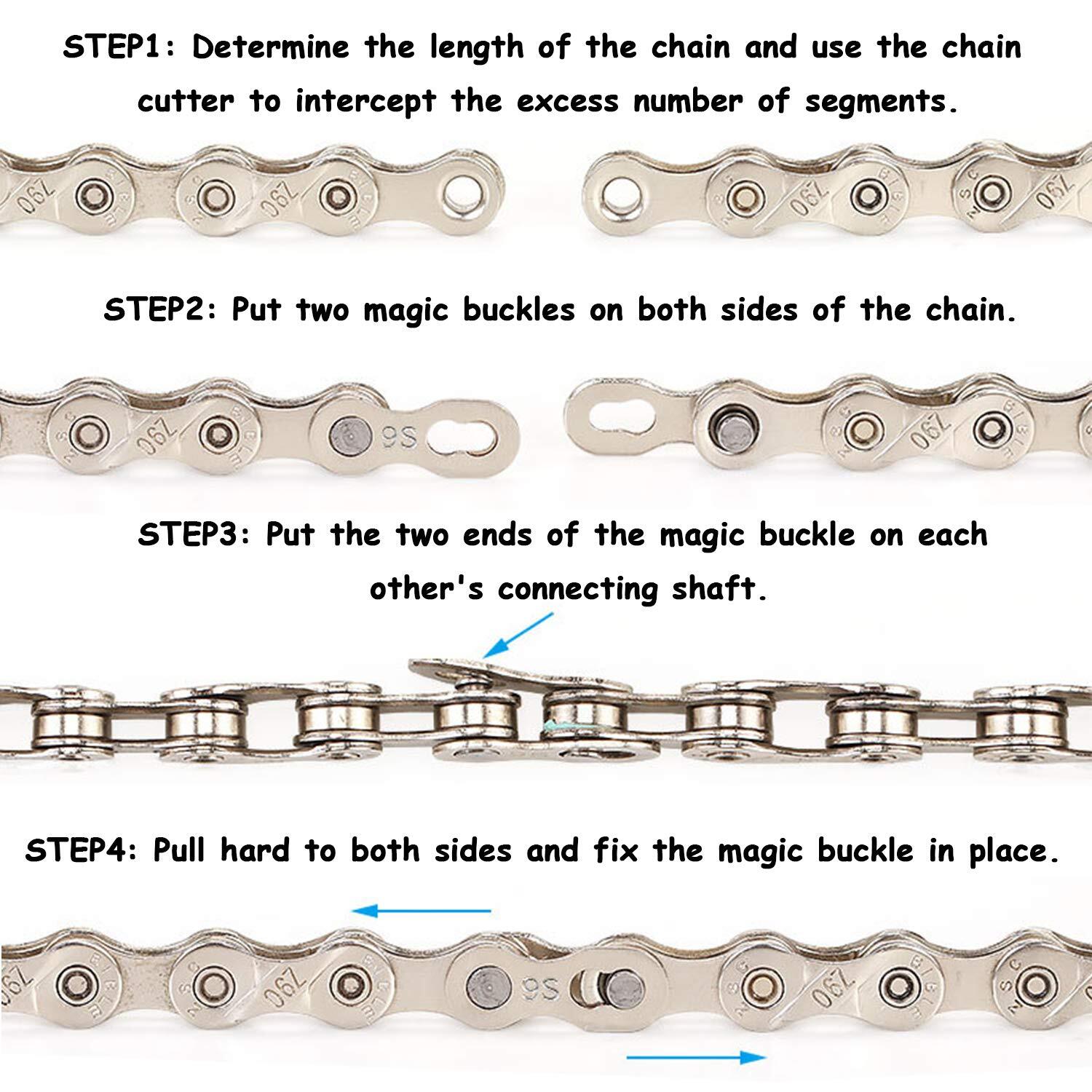 Z10 10-Speed Bike Chain 1/2 x 11/128 Inch 116 Links Electroplating Silver Rus…