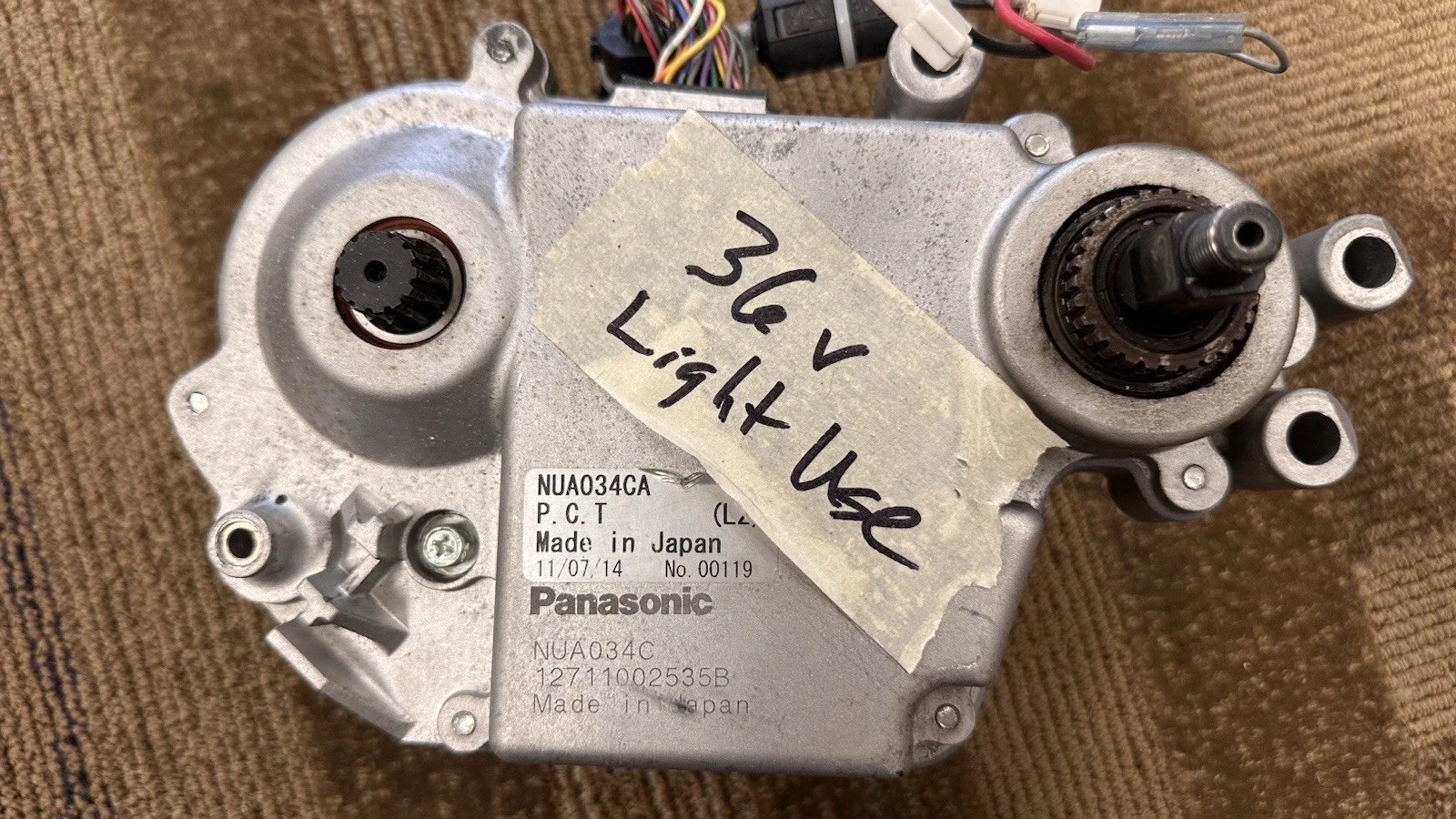 Panasonic Replacement Motor, 250w, 36V, nua034ca, 45kmh