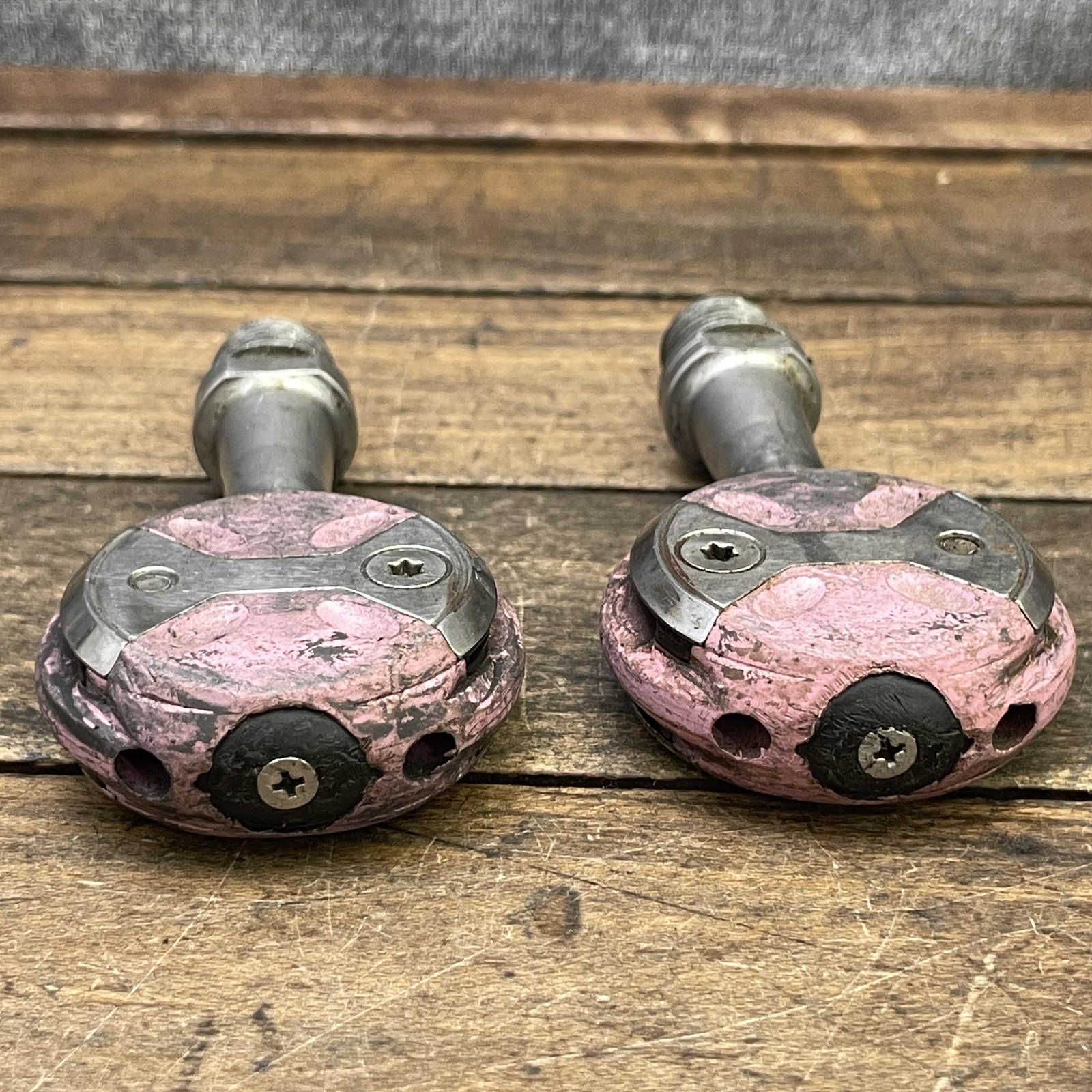 Speedplay Clipless Road Bike Pedals 9/16 Pink Pair 210g Steel Plastic Used